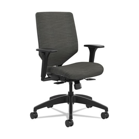 Hon SOLVE SERIES UPHOLSTERED BACK TASK CHAIR, SUPPORTS UP TO 300 LBS., INK SEAT/INK BACK, BLACK BASE SVU1ACLC10TK